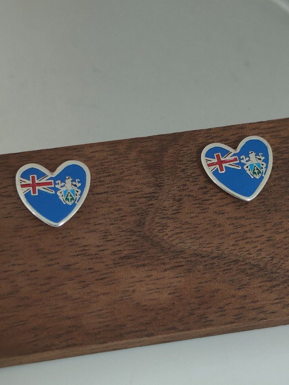 Pitcairn Islands Flag Earring Stud Earrings Exclusive Designed S925 Silver